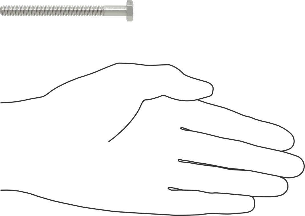 Acme Sağ Yönlü Altıköşe Başlı Vida, 1/4"-16 Diş Boyutu, 3" Uzunluk
