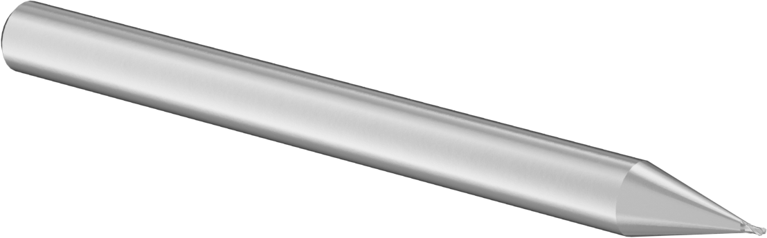 TiN Kaplamalı Karbür Kare Uçlu Freze, Minyatür, 2 Yivli, 1/64" Freze Çapı