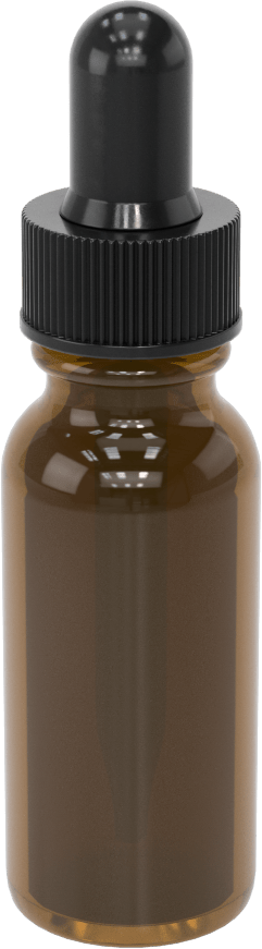 Damlalık Şişe, Yarı Şeffaf Kehribar, 1/2 FL. oz.