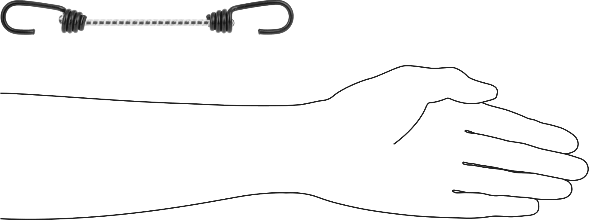 Elastik bungee kordonları, Aşınmaya Dayanıklı, 8" Toplam Uzunluk, 3/16" Çap