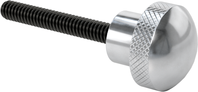 Alüminyum Tırtıllı Avuç İçi Tutma Düğmesi, 1/4"-20 Diş Boyutu, 1-3/4" Uzunluğunda Saplama