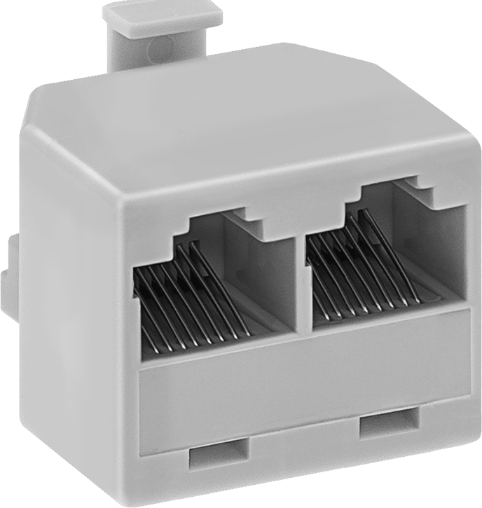 2 Çıkışlı ve RJ45 Bağlantılı Telefon Ayırıcı — RJ45, Düz, Beyaz