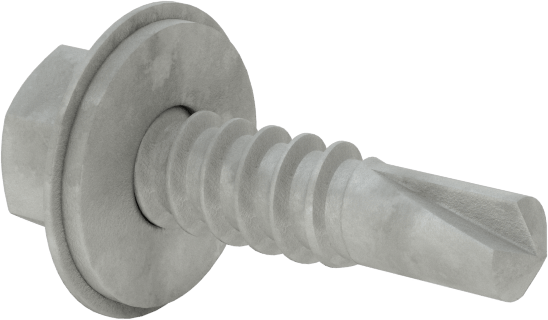 Metal için Pullu Delme Vidaları, Paslanma ve Aşınmaya Dayanıklı Kaplamalı Çelik, 12 Numaralı Boyut, 3/4" Uzunluk