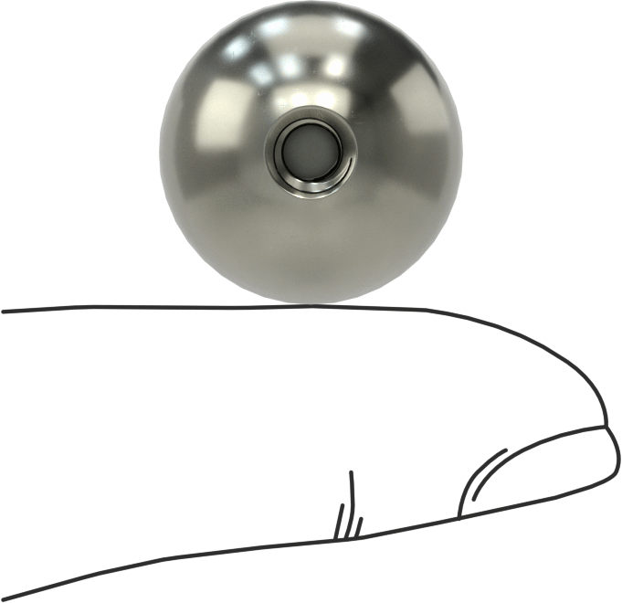 Çelik Top Düğme, 10-24 Dişli Delikli, 3/8" Derinlik