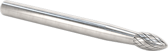 1/8" Çaplı Şaftlı Karbür Freze Ucu, Alev, Anma Numarası