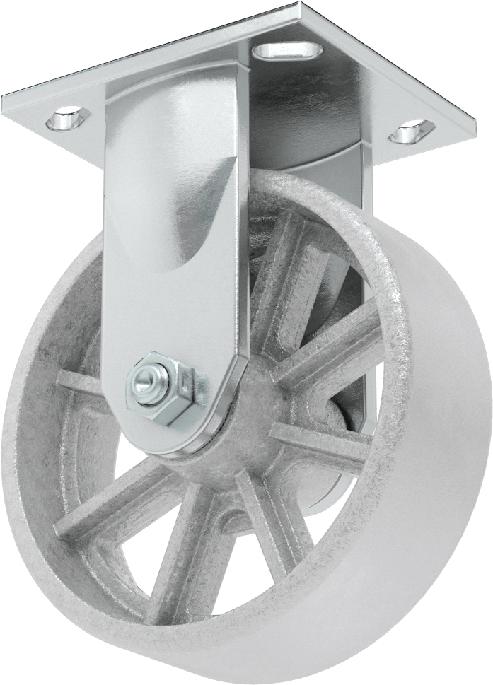 4-1/2" x 4" Plakalı Yüksek Kapasiteli Spartan Tekerlek, 6" Çaplı Korumalı Yataklı Metal Tekerlekli Sert