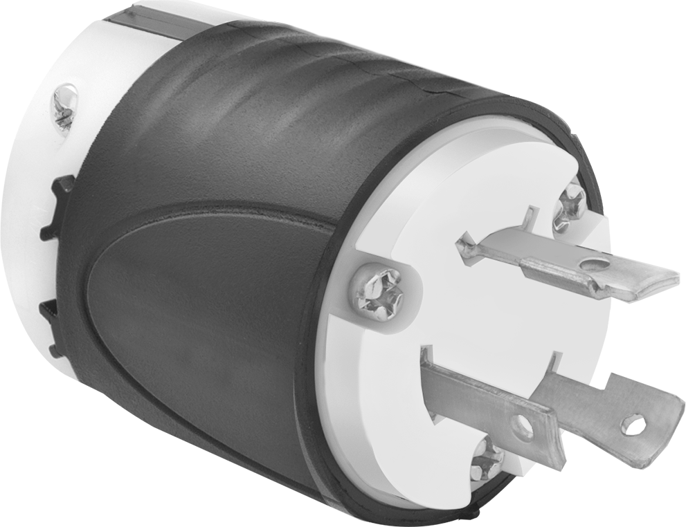 Döndürerek Kilitleme Konektörü, Üç Bıçaklı Düz Fiş, Topraklanmış, NEMA L8-30 — 480V AC, 30A, Erkek