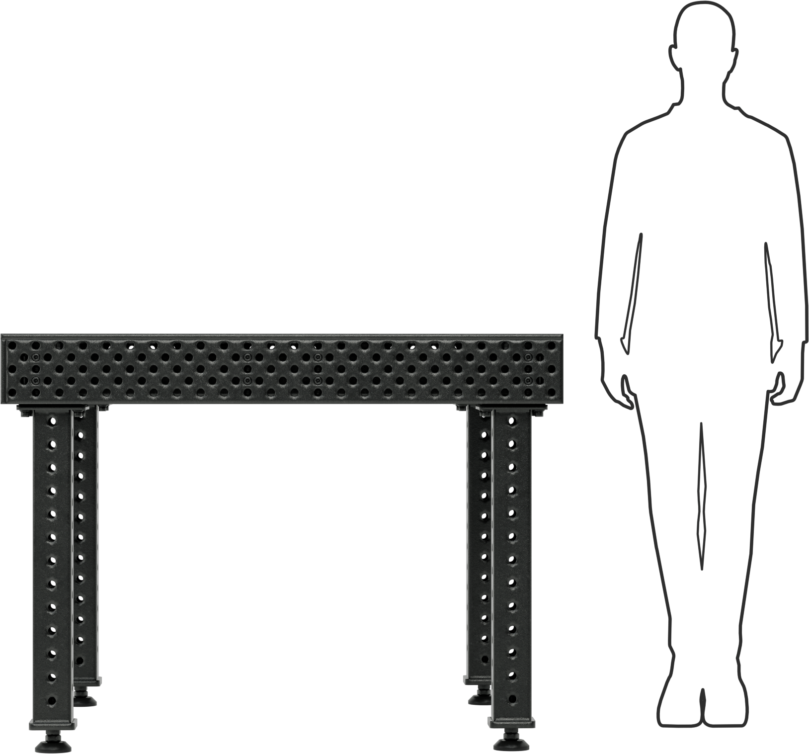 Kaynak için Sabitleme Masası, Yarık, 48" Uzunluk x 48" Genişlik x 36" Toplam Yükseklik
