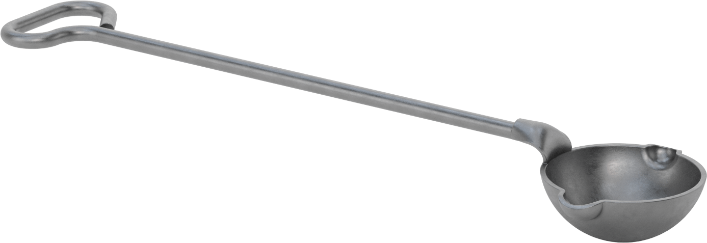 Çelik Kepçe, Yuvarlak çanak, 19 FL oz Kapasite, 25" Uzunlukta Sap — 19 fl. oz., Çelik, 6"