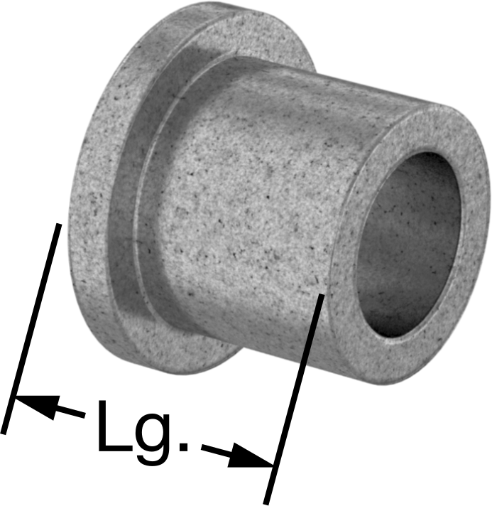 Yağ Dolgulu 841 Bronz Flanşlı Burçlu Yatak, 1/4" Mil Çapı ve 3/8" Muhafaza İç Çapı için, 3/8" Uzunluk — 3⁄8", 0.377", 0.251"
