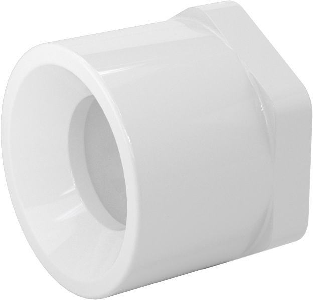 Su için Standart Cidarlı PVC Boru Bağlantı Parçası, Burç Redüktörü, Beyaz, 1-1/2 Soket Erkek x 1 Soket Dişi — 1 1/2, PVC Plastik, Düz