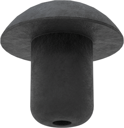 3/16" İç Çap için SBR İçi Boş İtmeli Tamponlar, 1/8" Yükseklik