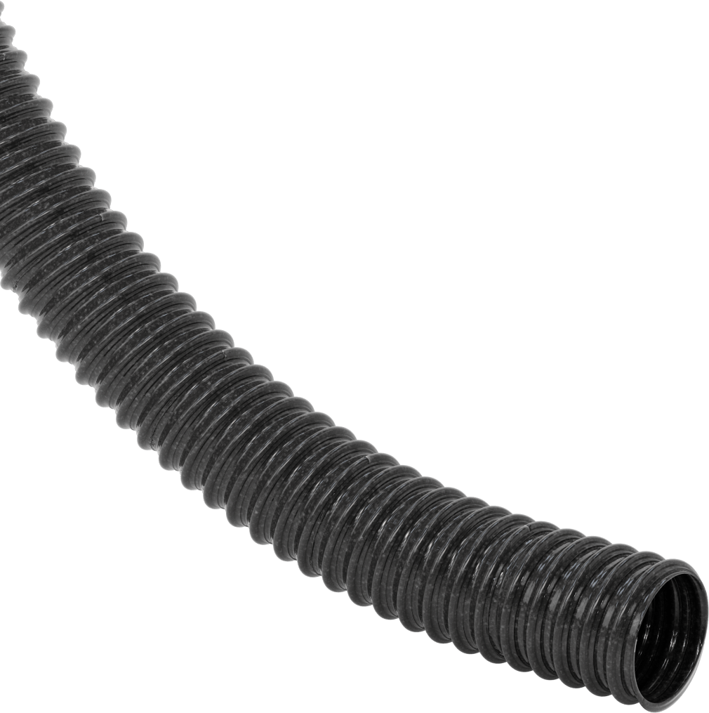 Siyah Aşınmaya Dayanıklı Esnek Kanal Hortumu, 2-1/2" İç Çap — 2 1/2", Çok Esnek, Siyah