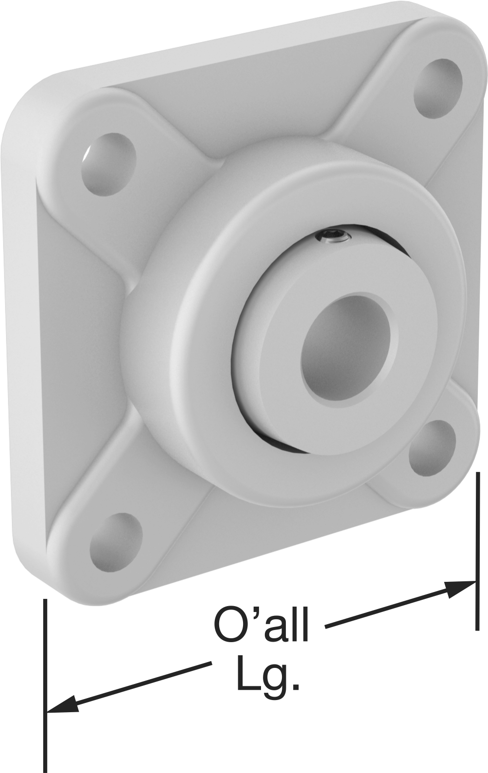 Kuru Çalışan Sabit Rulman, Dört cıvatalı flanşlı, 3/4" Mil Çapı için