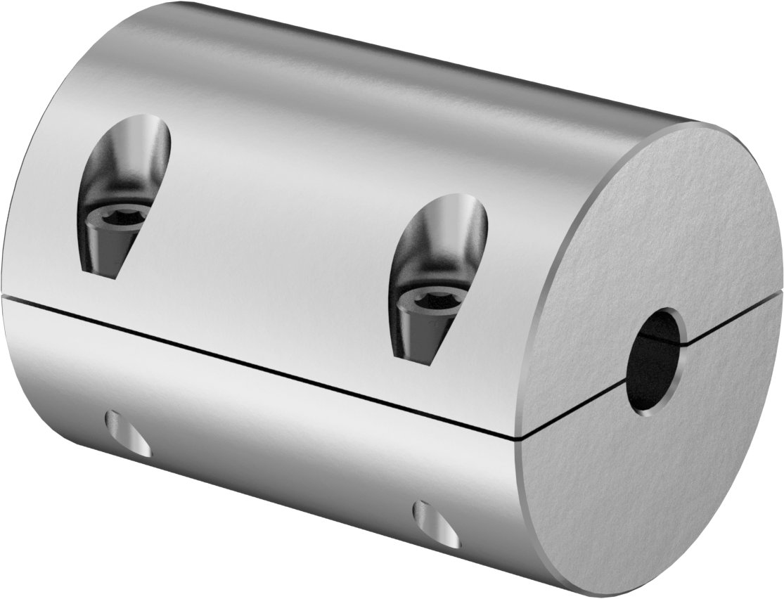 İki Parçalı Mil Kaplini, 6061 Alüminyum, 10 mm x 10 mm Çaplı Mil için
