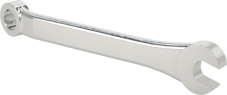 Kısa Kombine Anahtar, 12 noktalı kutu açıklıklı, 1/4" Boyut, 3-1/4" Toplam Uzunluk