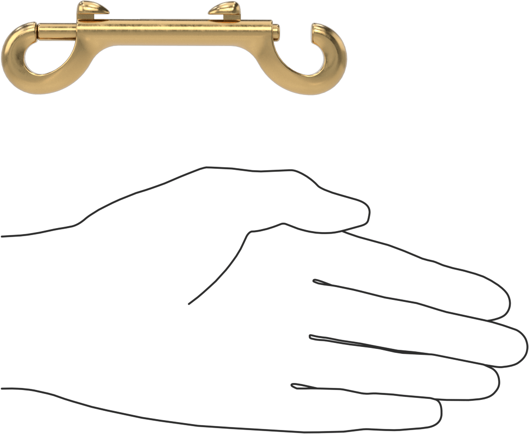 Çift Kayar Cıvata Mandallı Karabina, Bronz, 7/16" Açılma Genişliği, 4-1/8" Kullanılabilir Uzunluk