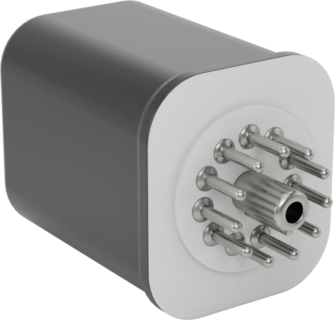 Tehlikeli Ortamlar için Dairesel Pimli Röle, 3PDT, 11 Terminal, 120VAC Giriş, 12A @ 120VAC/240VAC — 120V AC, 120V AC, 240V AC, Röle Yuvası