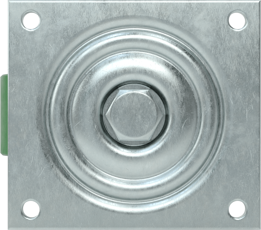 5-1/2" x 5" Plakalı Yüksek Kapasiteli Spartan Tekerlek, Açık Rulmanlı Döner, 4" Çap 75D Durometre Poliüretan Tekerlek