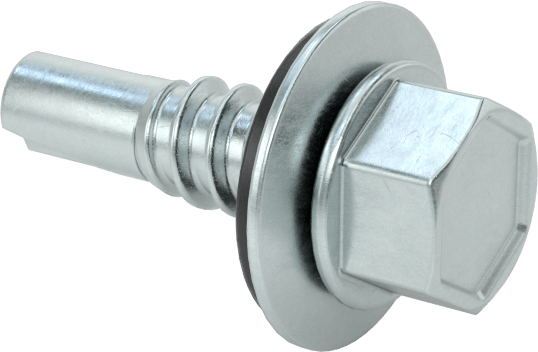 Metal için Pullu Delme Vidaları, Çinko Kaplı Çelik, 12 Numaralı Boyut, 3/4" Uzunluk