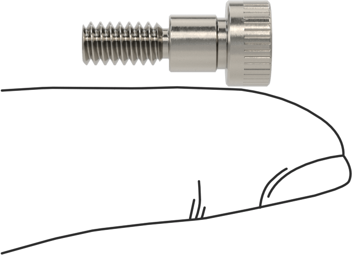 18-8 Paslanmaz Çelik Omuzlu Vida, Pasifleştirilmiş, 1/4" Omuz Çapı, 1/4" Omuz Uzunluğu, 10-24 Diş