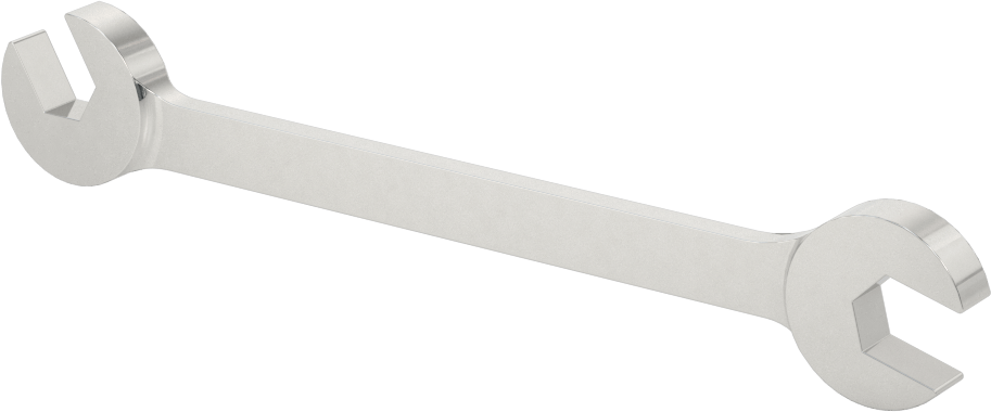 Dar Boşluklu Açılı Açık Uçlu Anahtar, 11/32" x 11/32" Boyut, 4-3/4" Toplam Uzunluk