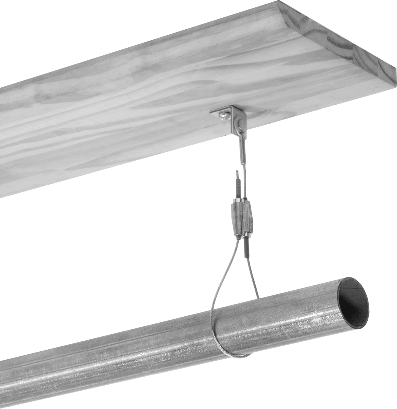 Ayarlanabilir İp - Kaldırma Amaçlı Değildir, Döngüden 90 Dereceye Göz, Galvanizli Çelik, 1/16" Çap, 3.3 fit Uzunluk