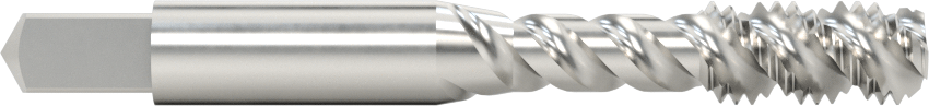 Kör Delikler için Yüksek Hızlı Çelik Talaş Temizleme Koyma Ucu, Kaplamasız, Altta Tutma, M8 x 1.25 mm Boyut, 11/16" Diş Uzunluğu