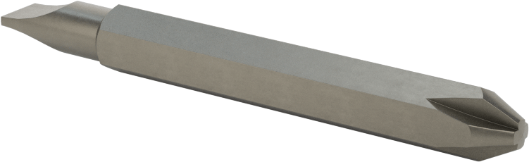 Çift Yönlü Uç, Bilyeli Tespit Mekanizması olmadan, 2 Numara Phillips x 7/32" Yivli — Çift Yönlü Altıgen, 1⁄4", 2 3⁄8"