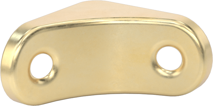 Köşe Braketi, Pirinç Kaplamalı Çelik, 1-3/8" x 1-3/8" x 3/4" — Çelik, 3⁄4", 1 3⁄8", Vida Takma