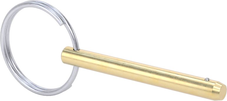 360 Pirinç Halka Tutamaklı Hızlı Açma Pimi, 3/16" Çap, 1-1/2" Kullanılabilir Uzunluk