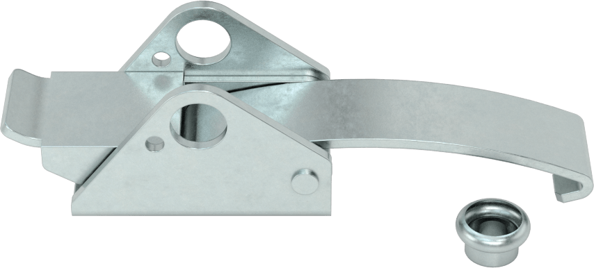 Çekme Mandalı, Düğme Karşılıklı, Çinko Kaplı Çelik, 3-3/8" Uzunluk x 15/16" Genişlik