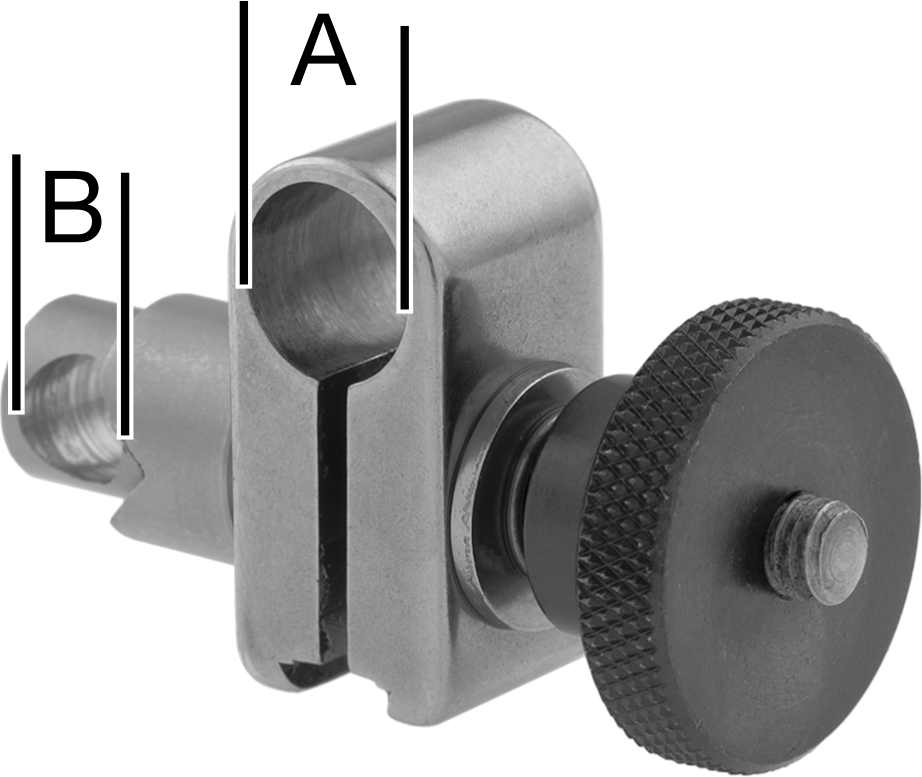 Döner Komparatör Kelepçesi, Kırlangıç Kuyruğu Montajlı, Çelik, 11/32" Çap ve 1/4" Çap