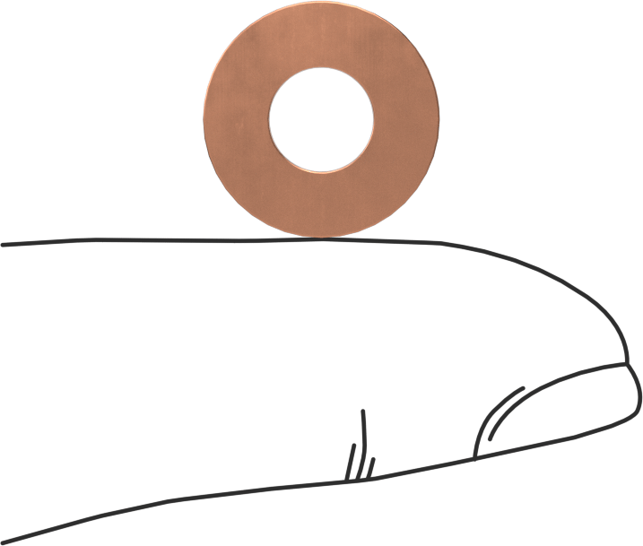 Bakır Mil. Spec. Pul, 12 Numaralı Vida Boyutu için, 0.25" İç Çap, 0.562" Dış Çap, MS15795-509