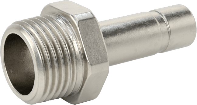 Gıda ve İçecek için Paslanmaz Çelik Bas-Bağlan Bağlantı Parçası, Düz Adaptör 3/8" Boru Gövde Dış Çapı x 3/8 NPT Erkek