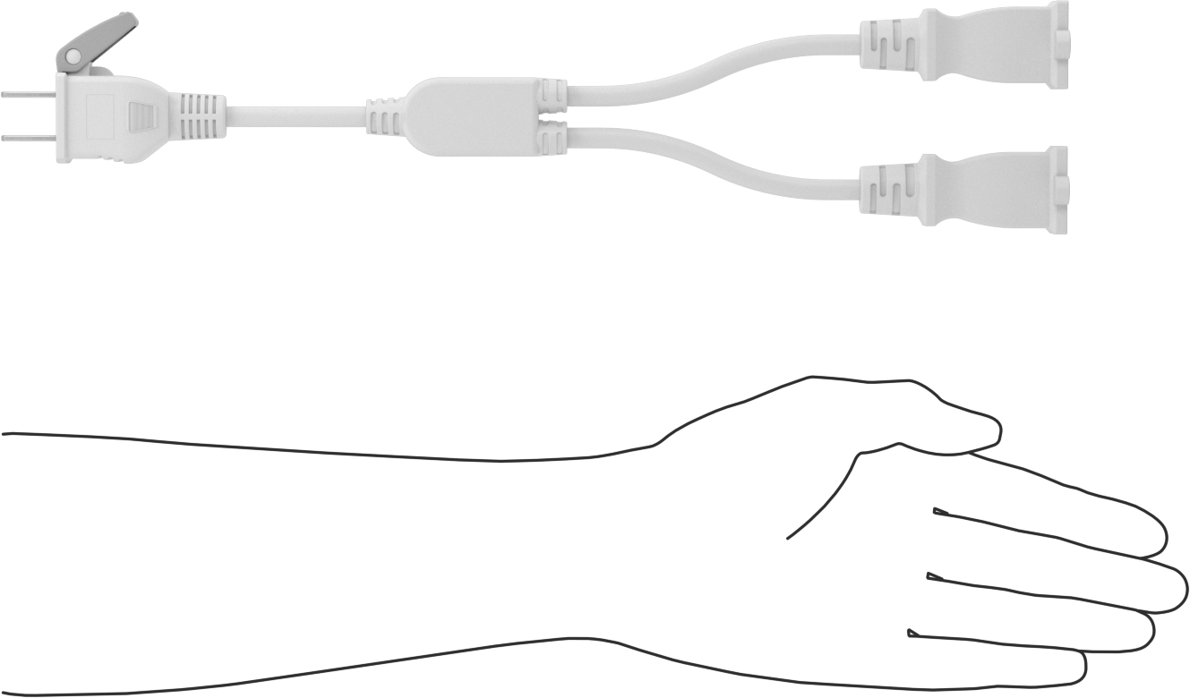 Elektrik Kablosu Adaptörü, 2 Çıkışlı, NEMA 1-15 Fiş x NEMA 1-15 Priz