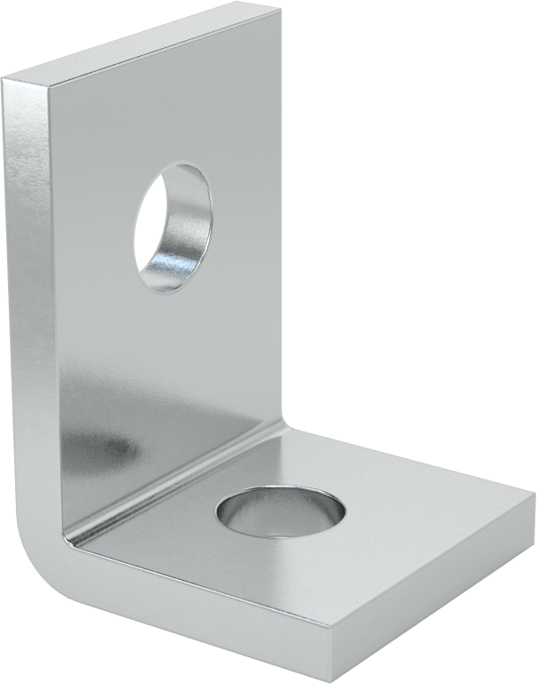 Cıvatalı Çerçeveleme için 2-1/4" x 1-5/8" Uzunlukta Çinko Kaplı Köşe Braketi — Köşe Braketi, 1 5⁄8", Çelik