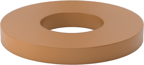 PEEK Plastik Pul, 12 Numaralı Vida Boyutu için, 0.250" İç Çap, 0.562" Dış Çap, Bej