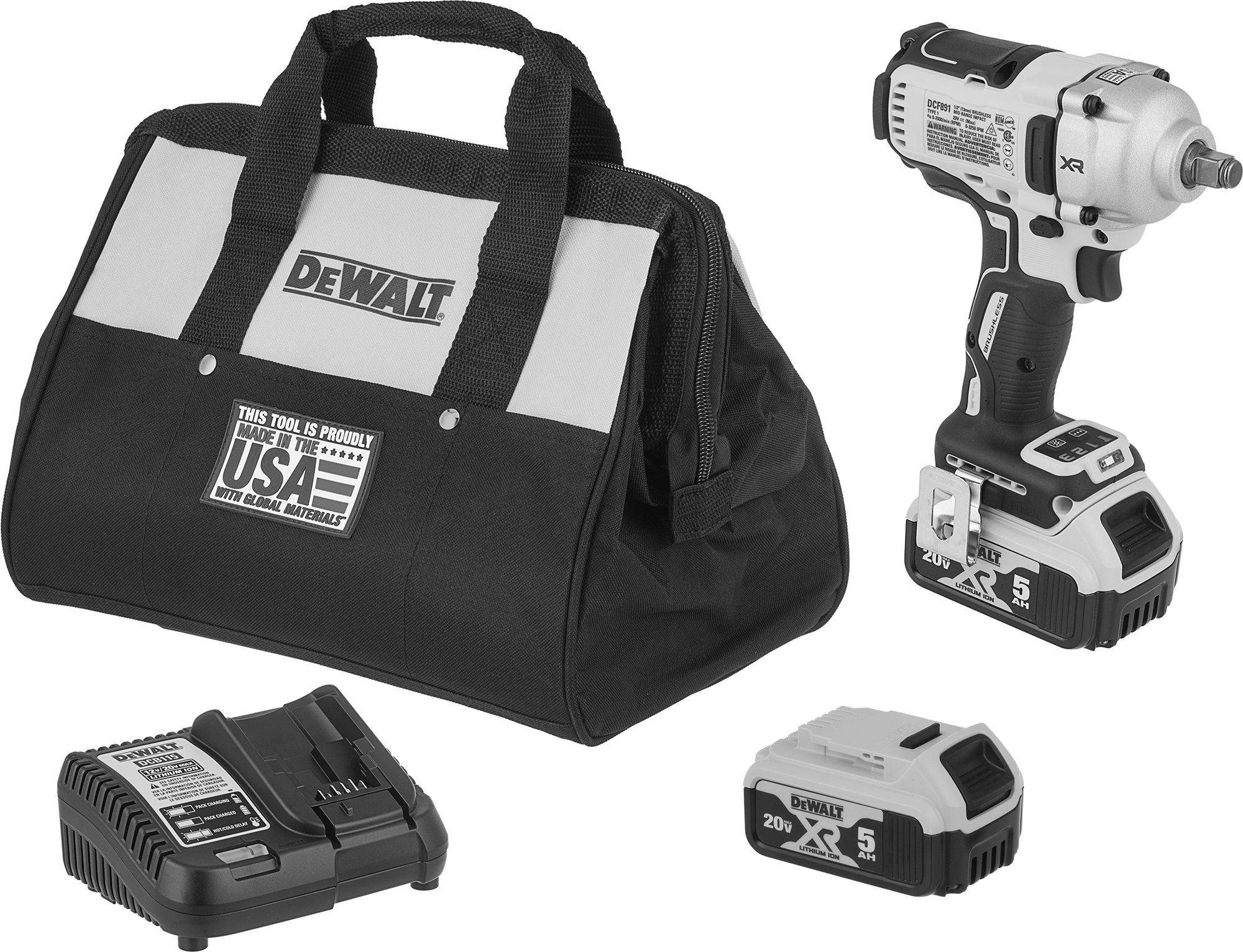 DeWalt Akülü Darbeli Anahtar, 1/2" Kare Tahrik, Model Numarası DCF891P2 — 1⁄2", DeWalt, 20V DC