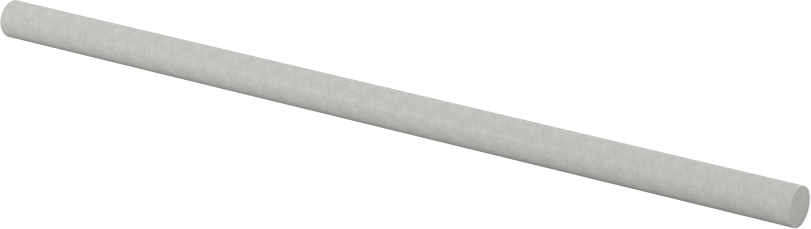 Alümina Silikat Seramik, 1/8" Çaplı Çubuk, Düşük Isıl Genleşme, 3" Uzunluk