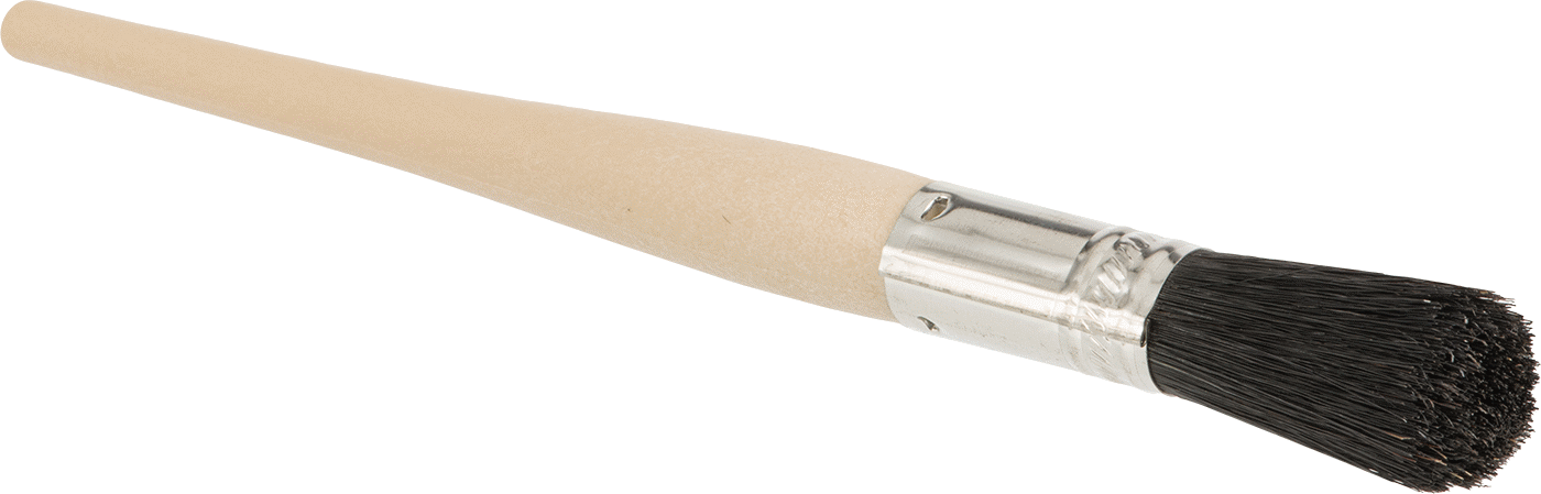 Solvent Bazlı Boya ve Kaplamalar için Yuvarlak Fırça, 2" Uzunluk x 5/8" Çap Kıllar, 9-1/2" Toplam Uzunluk