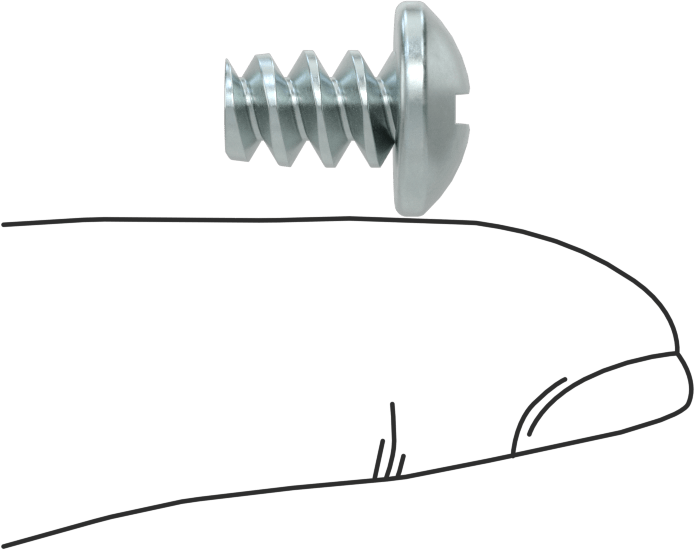 Phillips Yuvarlak Başlı Diş Açıcı Vidalar, Plastik için, Çinko Kaplı Çelik, 1/4" Boyut, 3/8" Uzunluk