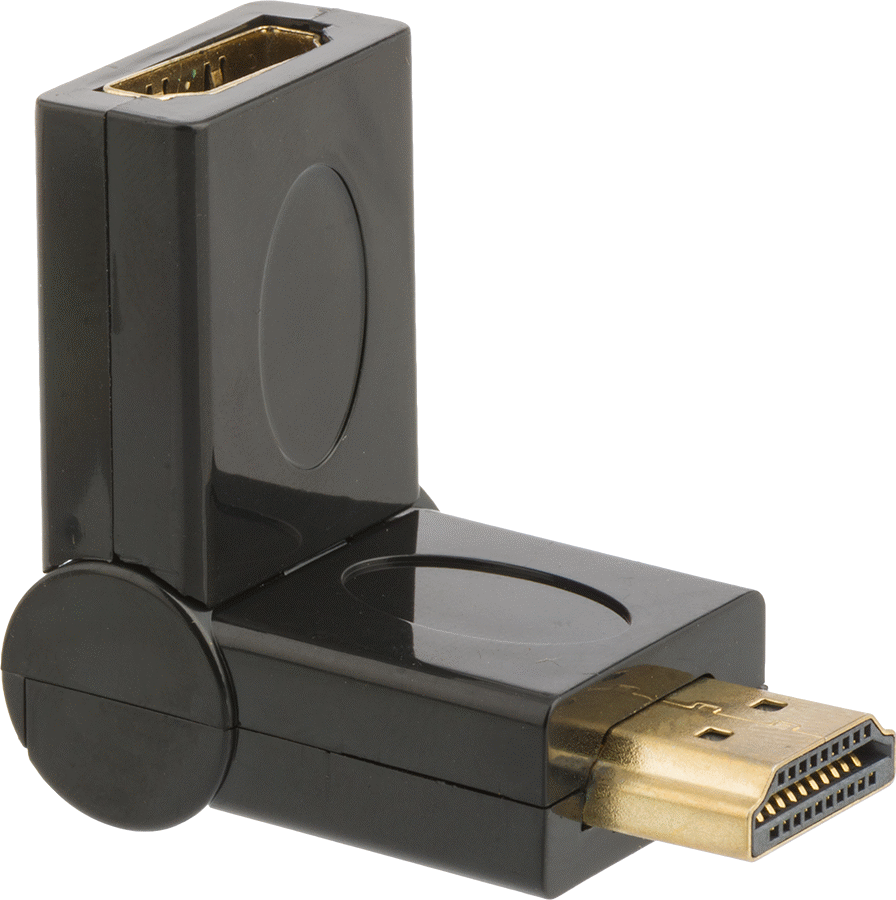 90 Derece Dirsek Standart HDMI Adaptörü, Erkek x Dişi — Adaptör, Ayarlanabilir Açılı Dirsek, Ses, Video