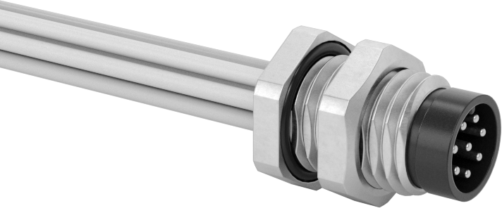 Nano M8 Konektör, Erkek Panel Montajlı Priz 1/2' Tel Uçları, 8 Kutup — 8, Erkek, M8