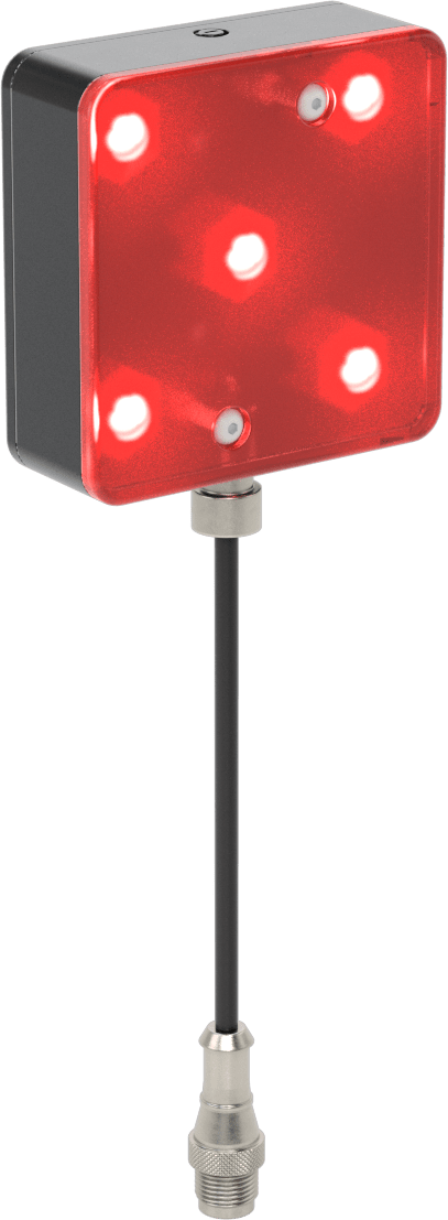 Kırmızı LED Makine Görüş Alan Işığı — 24V DC, LED, Bağlantı Elemanı