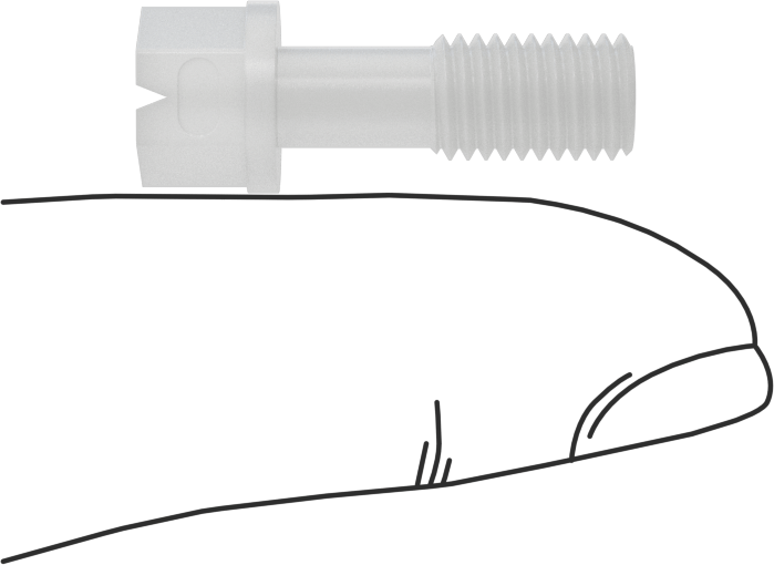 PFA Plastik Düz Püskürtme Nozulu, 1/4"-28 Diş, 0.1 gpm 20 PSI'da, 79 Derece Püskürtme Açısı
