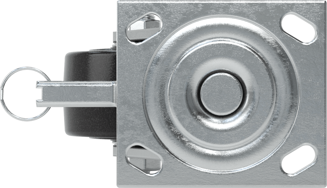 4-1/2" x 4" Montaj Plakalı Samson Tekerlek, Döner Kilitli ve 4" Siyah Kauçuk Tekerlekli Döner, Koruyuculu Rulman