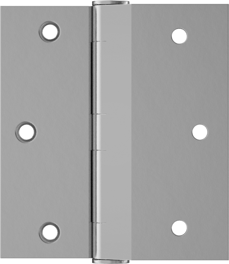 Yarım Gömme Giriş Kapısı Menteşesi, Krom Kaplı Çelik, 3-1/2" x 1-5/8" Kapı Kanadı