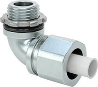 3/8 Dişi x 1/2 NPT Erkek Çelik 90 Derece Adaptör, Sürekli Esnek Sıvı Geçirmez Plastik Kanal için