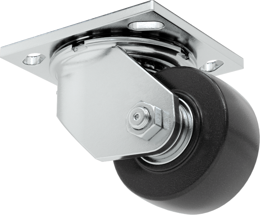 4-1/2" x 4" Montaj Plakalı Samson Tekerlek, 3-1/4 inç Çapında Fenolik Tekerlekli Döner Ayak
